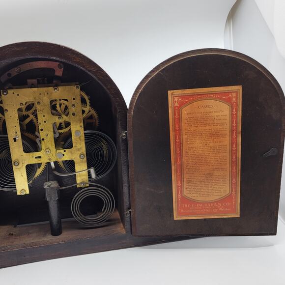 Vintage Antique Ingraham Mantle Clock Duplex in great working condition. - Picture 9 of 15